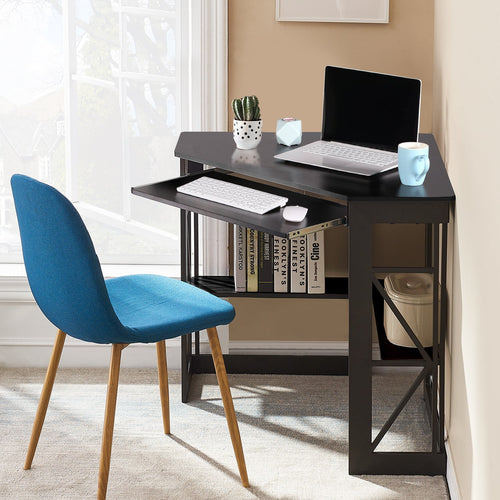 Black Triangle Corner Desk, Office/Computer/Writing Desk for Student Apartments