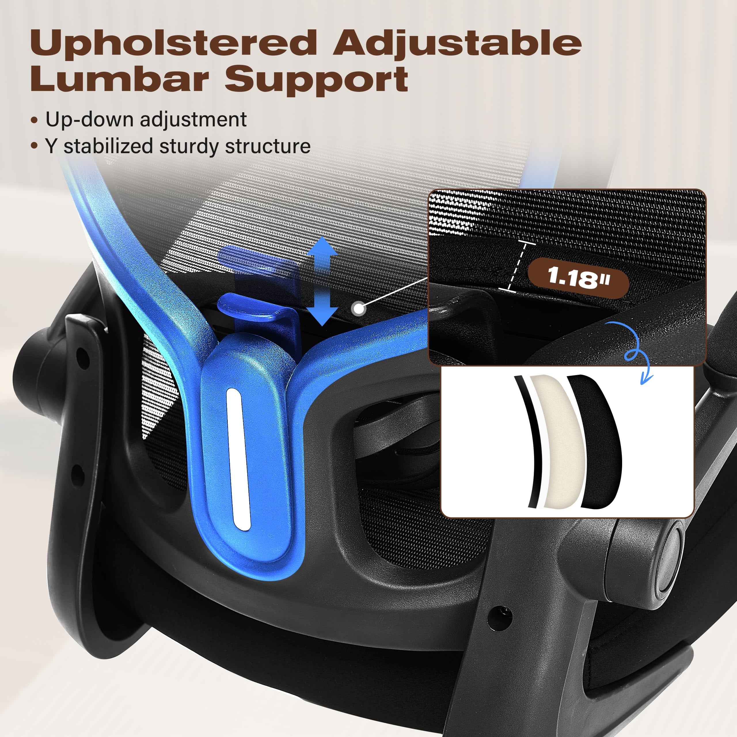 JONPONY 400LBS Drafting Chair, Tall Office Chair with Adjustable Lumbar Support&Footrest Ring, Comfy Extra Deep W-Shape Thicken Cushion, Breathable Mesh Standing High Desk Chair