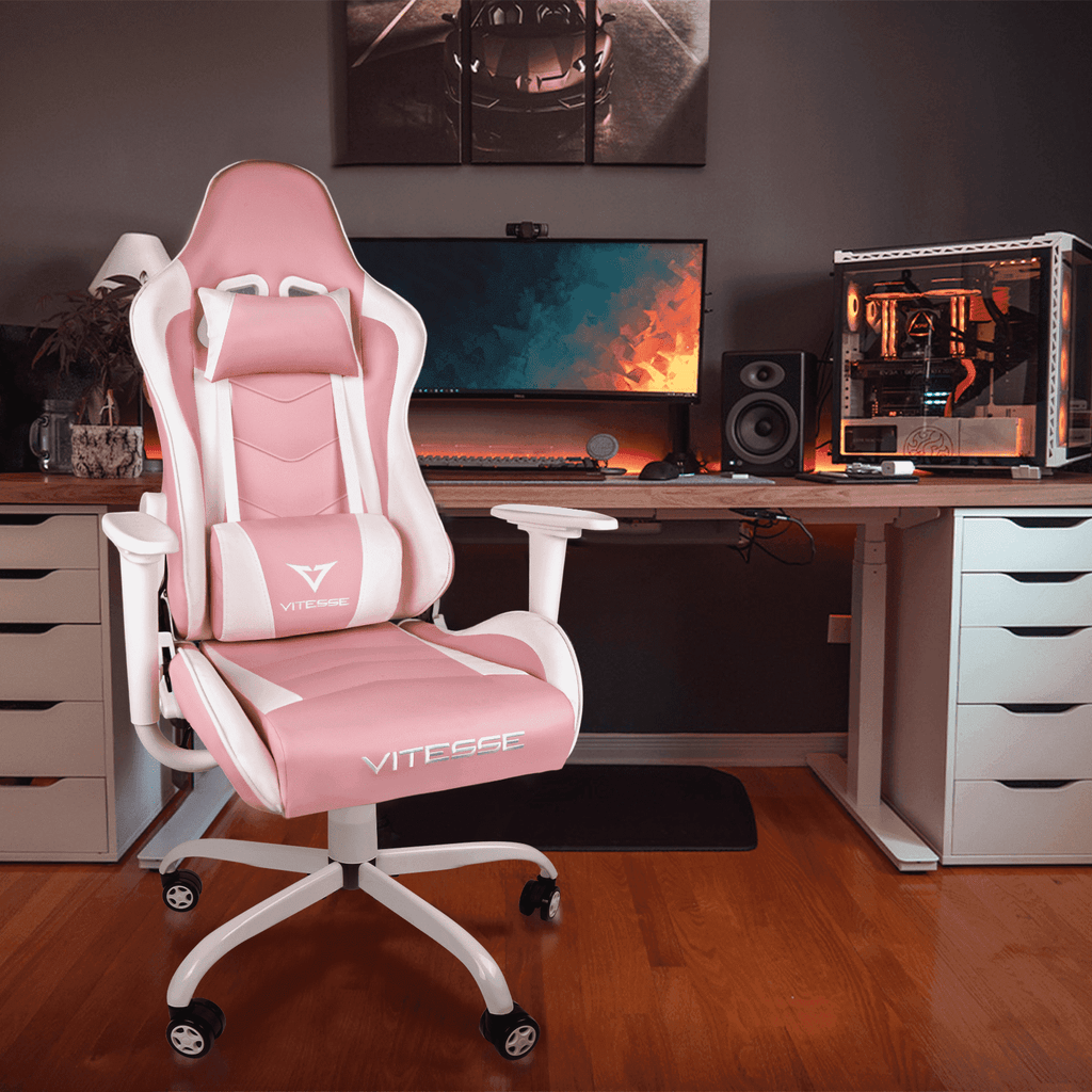 Waleaf Ergonomic Adult Gamer Chair, 330 lb Racing Gaming Office Chair, Gamer Height Adjustable Swivel with Lumbar Support and Headrest
