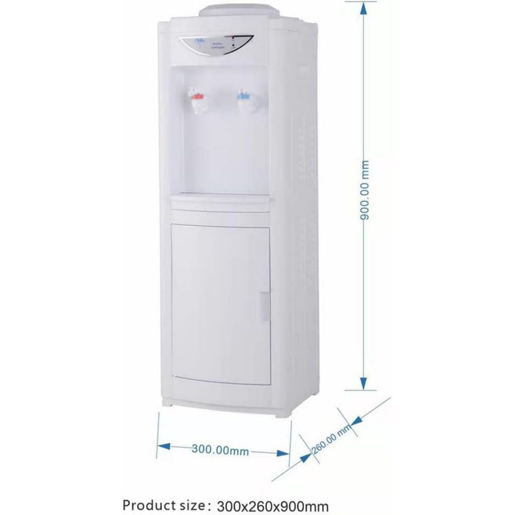 Water Cooler Dispenser, Hot&Cool Top Loading Water Dispenser 5 Gallons Water Coolers with Child Safety Lock Removable Drip Tray & Storage Cabinet(White)