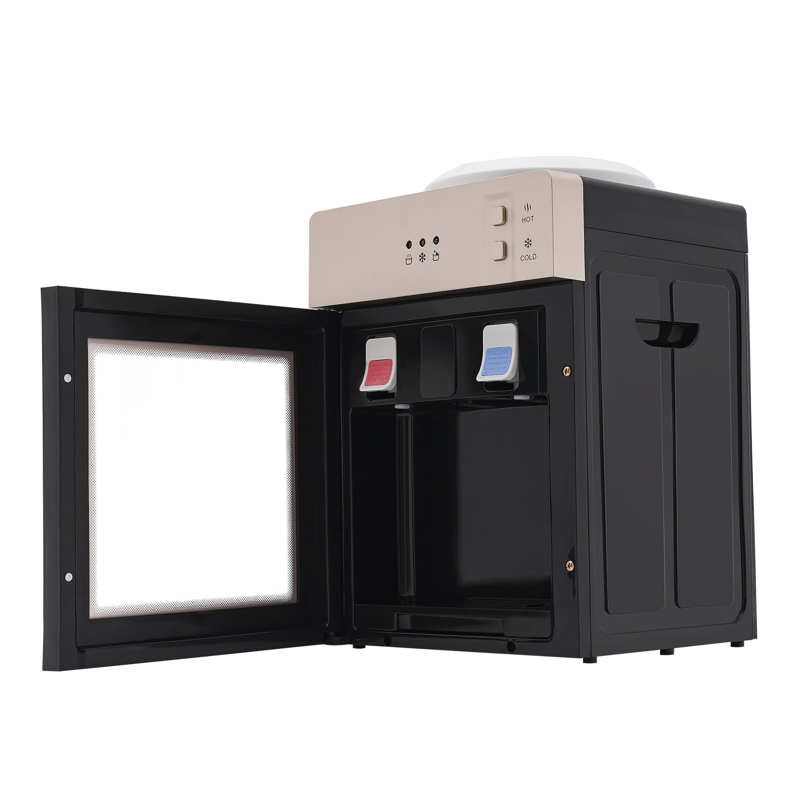 Peakora Countertop Hot and Cold Water Cooler Champagne Gold Desktop Electric Water Dispenser with 500w Heating Power 75w Cooling Power Top Loading Water Dispenser for Both Home and Commercial Places