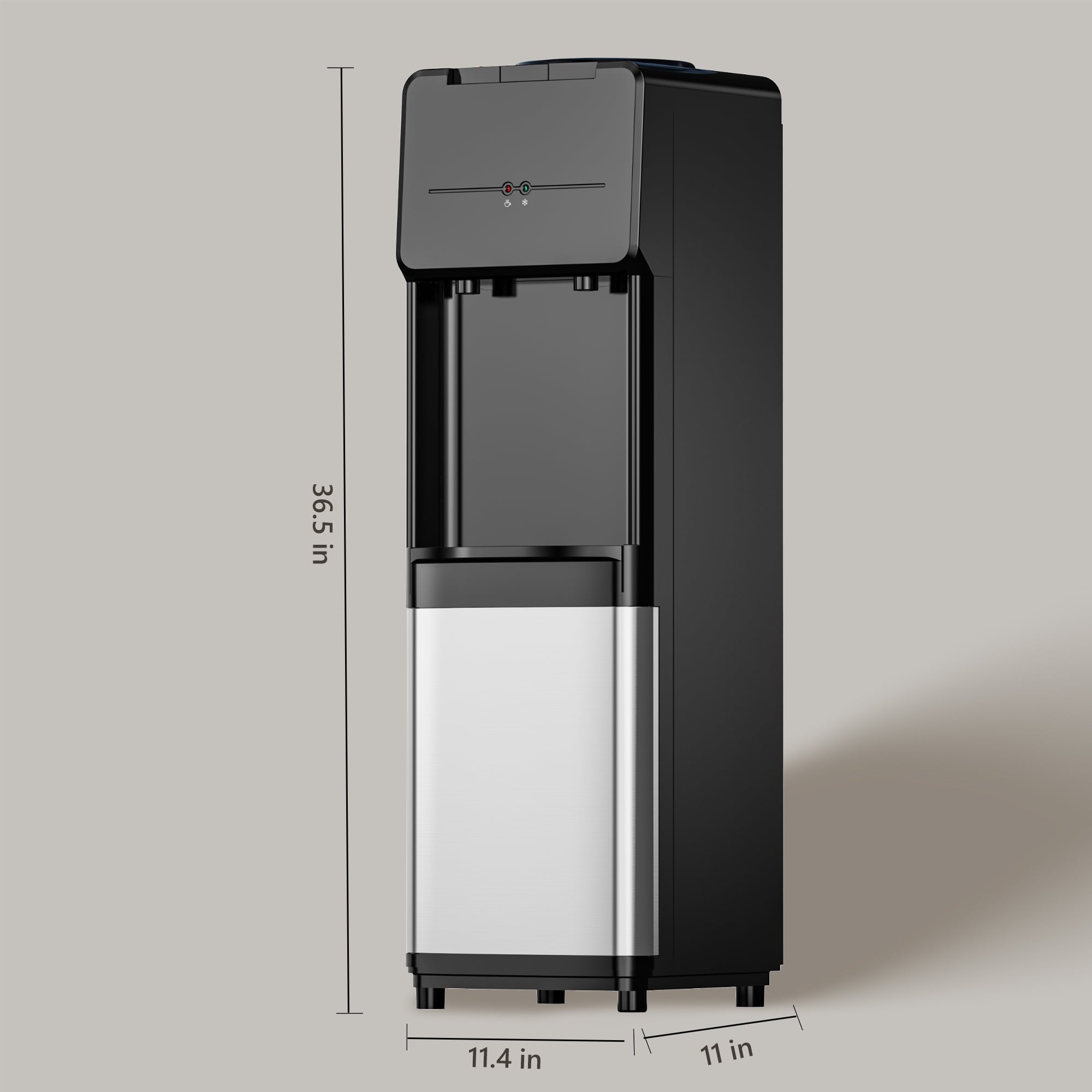 Simzlife Top Loading Hot and Cold Water Dispenser for 3 or 5 Gallon Bottles, Equipped with Child Safety Lock, Suitable for Home Kitchens, Offices and More, Black