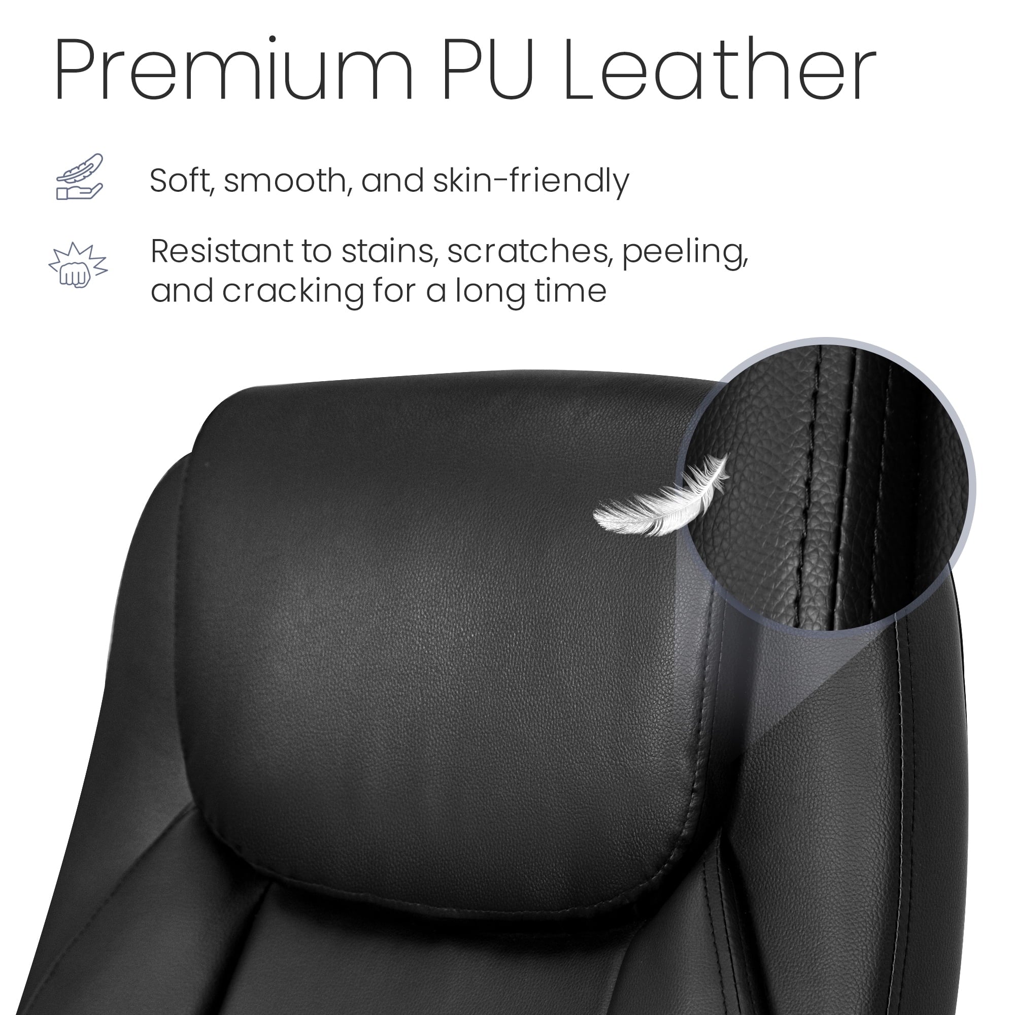 NEO CHAIR Executive Office Chair, Ergonomic High back Cushioned, Wide Leather Seat 8 Hours Heavy Duty Design, Flip Up Armrest Computer Desk Chair, Black