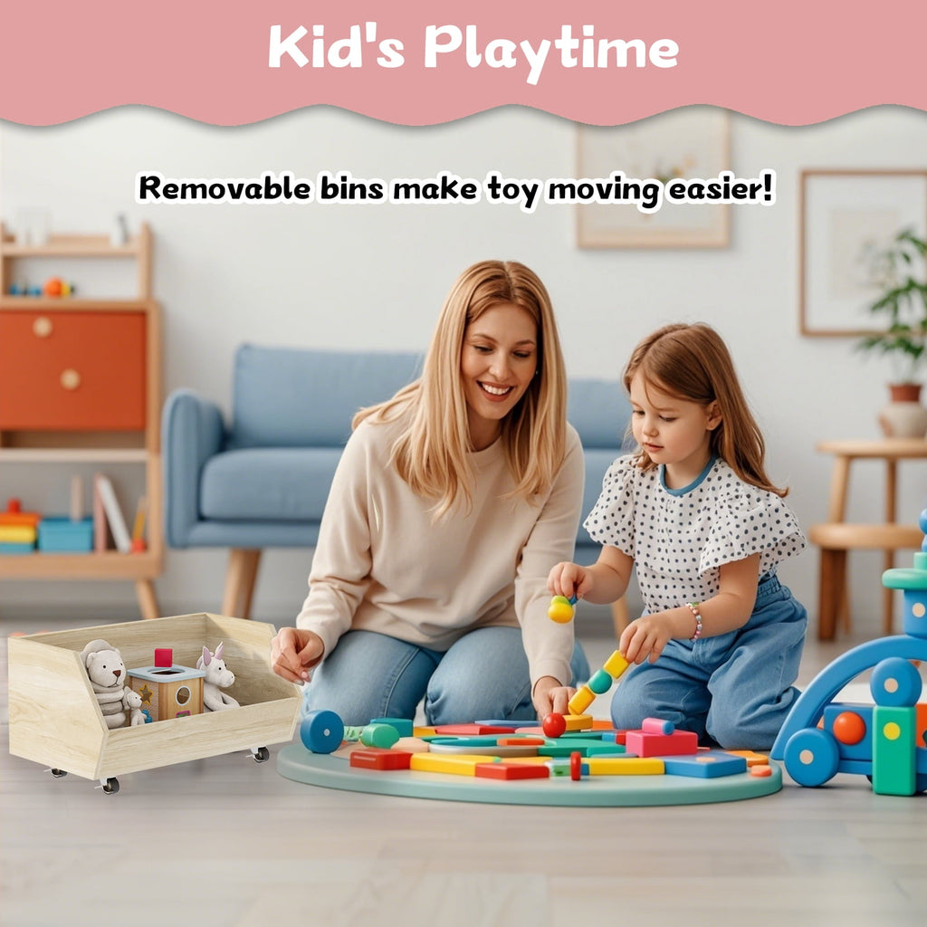 4-Tier Kids Bookshelf and Toy Storage, Book Shelf for Kids Rooms, Wooden bookcase for Toddler Children Baby in Nursery Playroom Living Room - Idea Gifts for Boys and Girls (Oak)