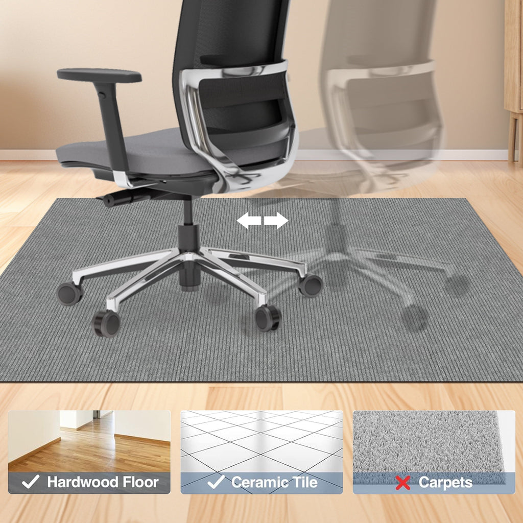 Office Chair Mat for Hardwood Floor Tile 55"x35" Computer Gaming Rolling Under Desk Low-Pile Rug Large Anti-Slip Floor Protector