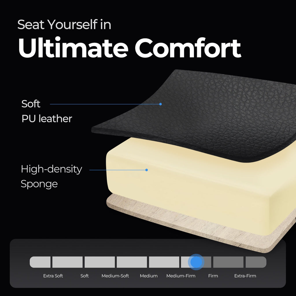 Neo Chair N-Gen Gaming Chair, Ergonomic Video Game Chair with Headrest, Adjustable Footrest, Lumbar Support High Back PU Leather for Adults, Black