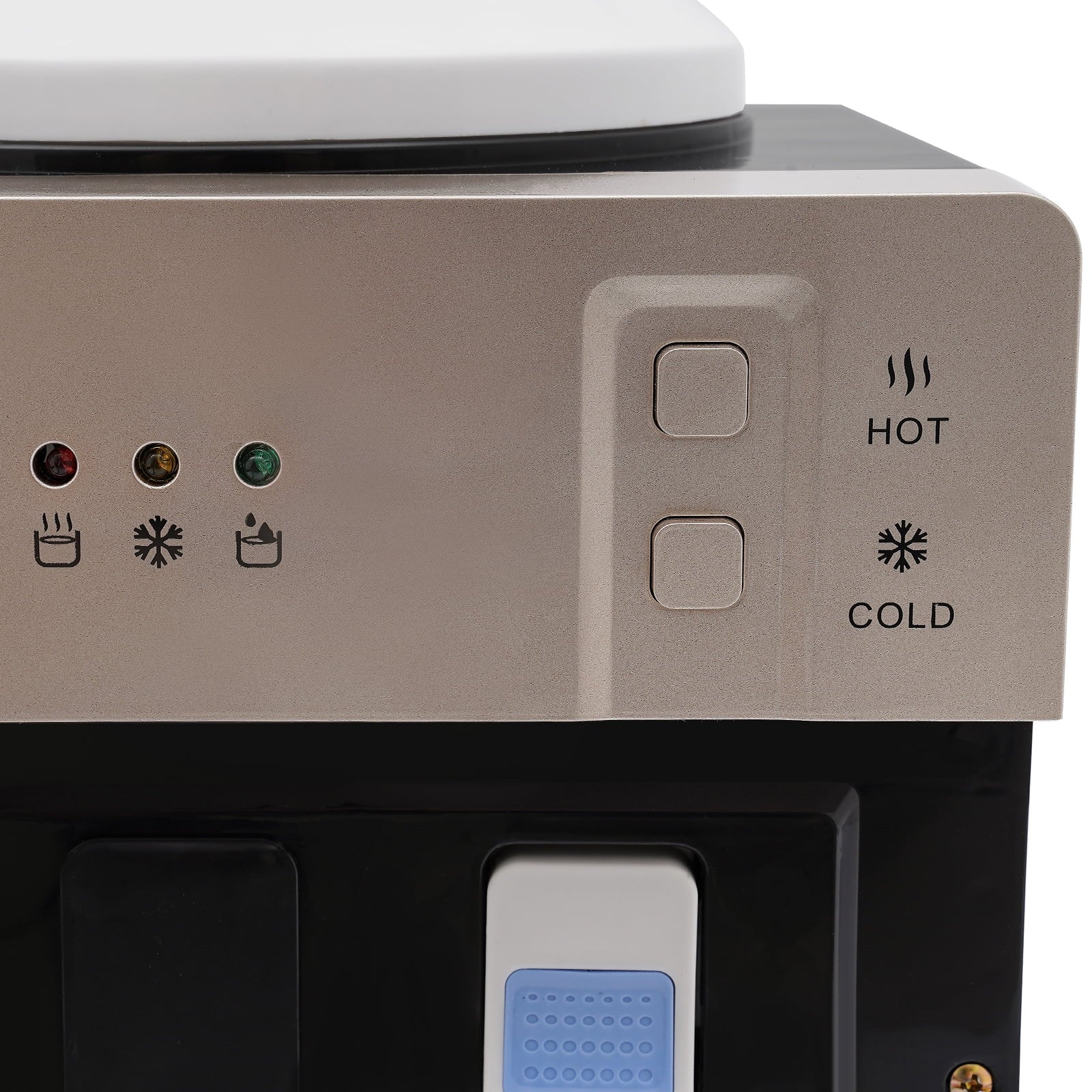 Peakora Countertop Hot and Cold Water Cooler Champagne Gold Desktop Electric Water Dispenser with 500w Heating Power 75w Cooling Power Top Loading Water Dispenser for Both Home and Commercial Places