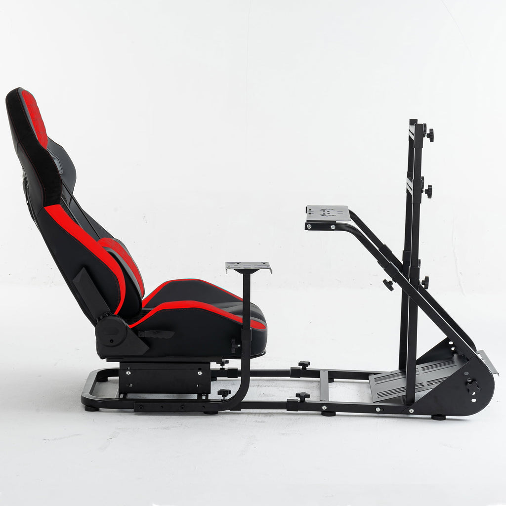 Racing Simulator Cockpit with Adjustable Race Seat, Racing Driving Simulators Fits for Fanatec, PXN, Thrustmaster, and Logitech , Not Included Handbrake, Pedals and Monitor