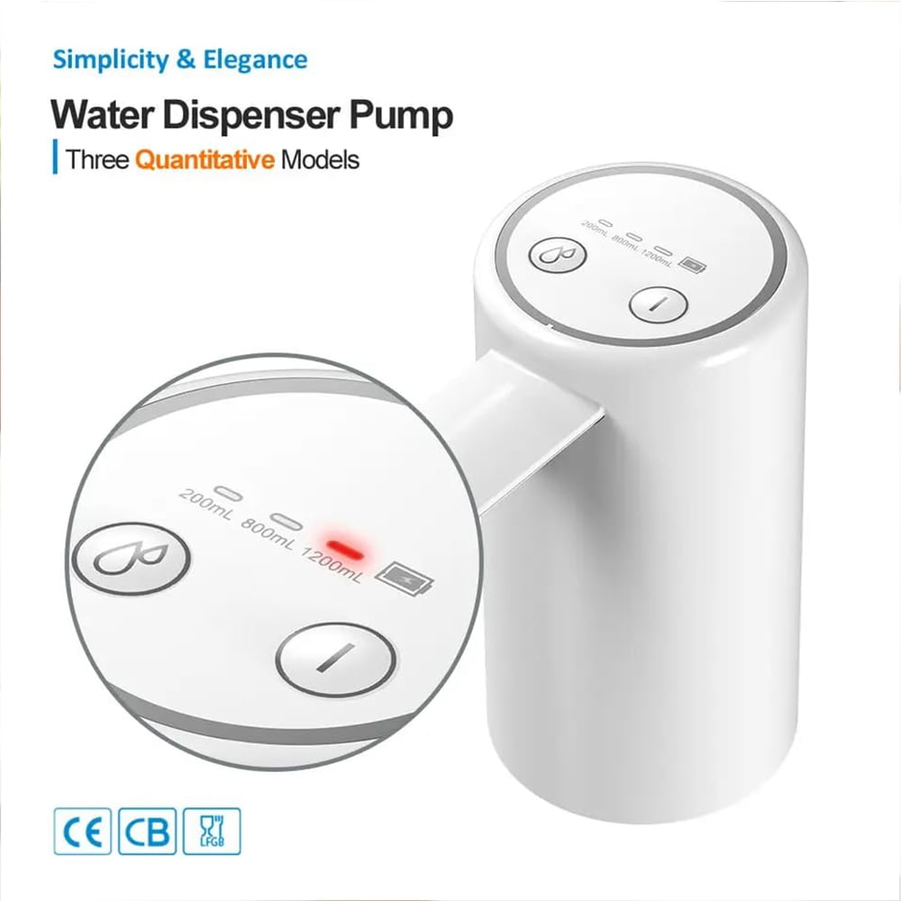 Kifunppy 5 Gallon Water Dispenser Double Pump Rechargeable, Water Dispenser for 5 Gallon Bottle Bottom Loading , Enhance Water Output Portable Automatic Drinking Mini Water Dispenser