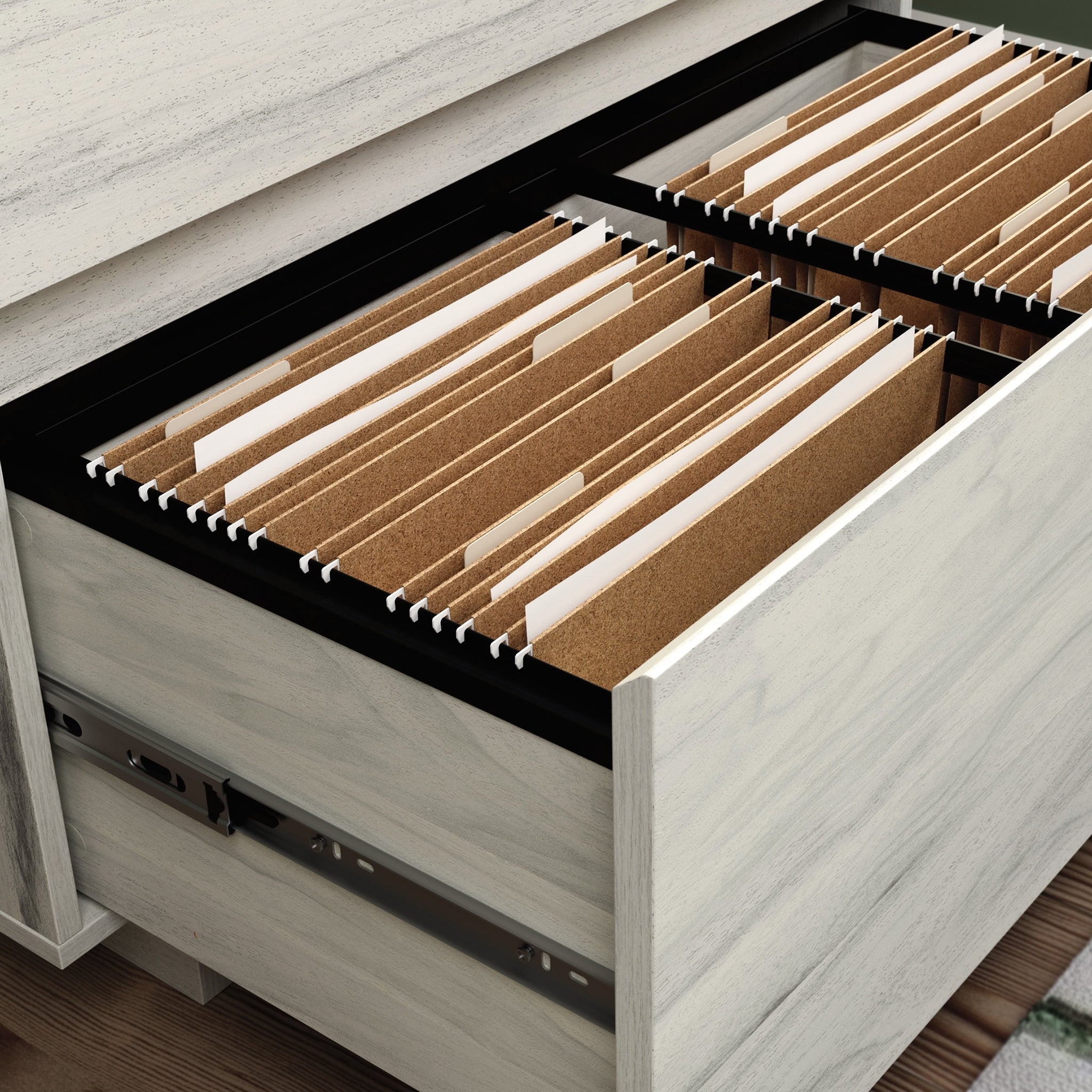 Sauder Porto Palma Engineered Wood Lateral File in Haze Acacia/Natural Finish