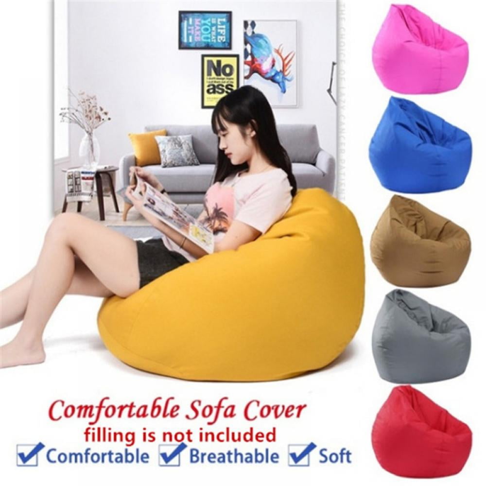 Bean Bags (No Filler) Storage Bean Bag Chair for Adults and Kids, Recliner Gaming Adult Bean Bag for Home Living Room, Zipper Storage Beanbag 27.6x31.5"