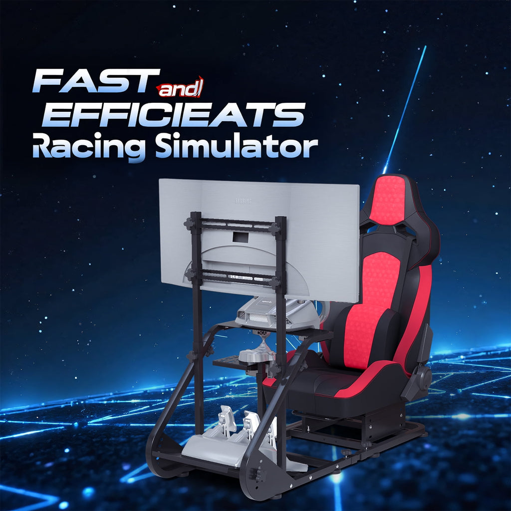 Racing Simulator Cockpit with Adjustable Race Seat, Racing Driving Simulators Fits for Fanatec, PXN, Thrustmaster, and Logitech , Not Included Handbrake, Pedals and Monitor