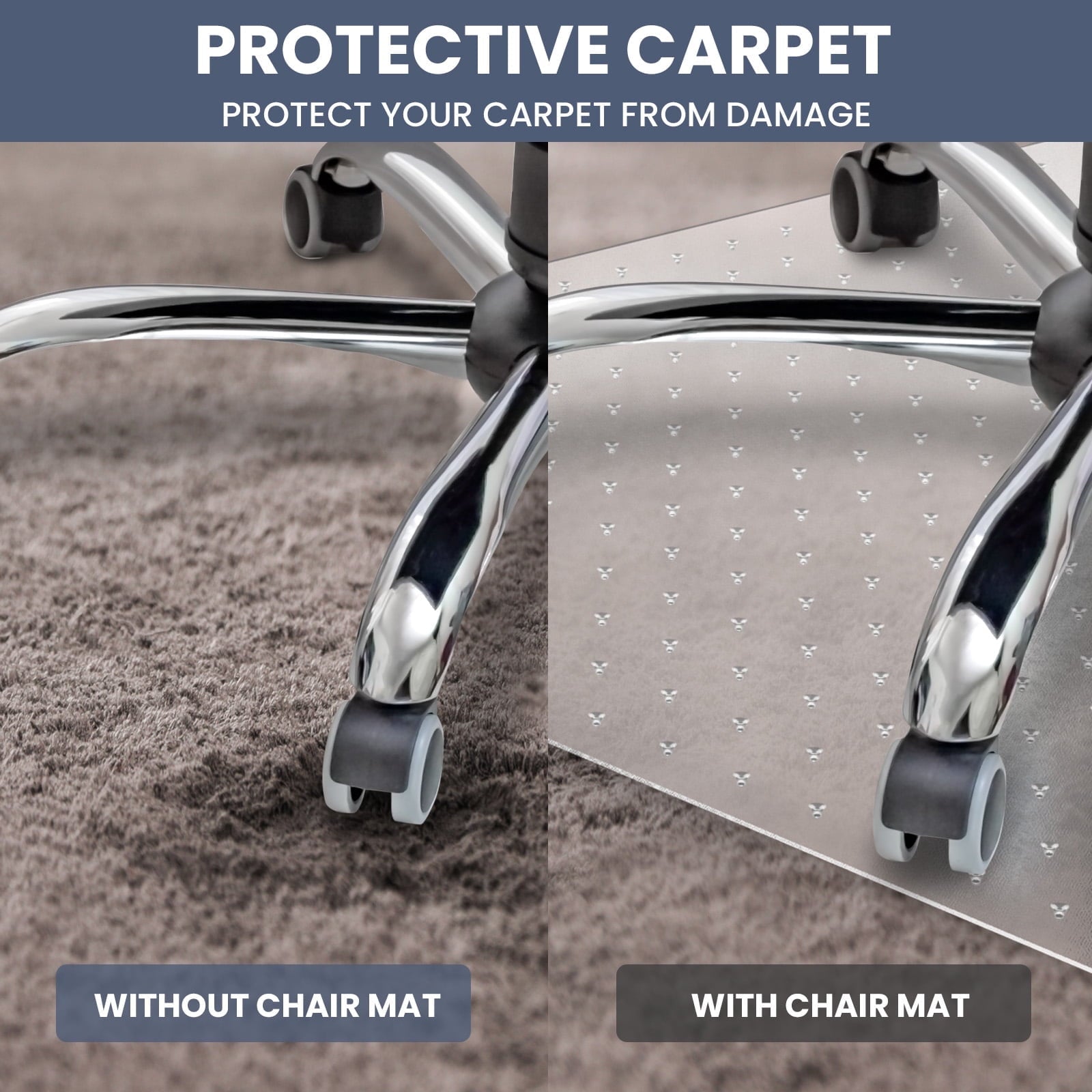 VAVSEA Office Chair Mat for Carpet Floor, Computer Desk Chair Mat for Low Pile Carpet, 36" x 48" Heavy Duty Polycarbonate Clear Floor Mat for Home Office