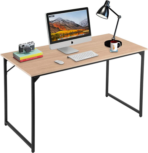 BestOffice 47.2 inches Computer Desk,Modern Simple Style PC Desk with Metal Frame，Nature