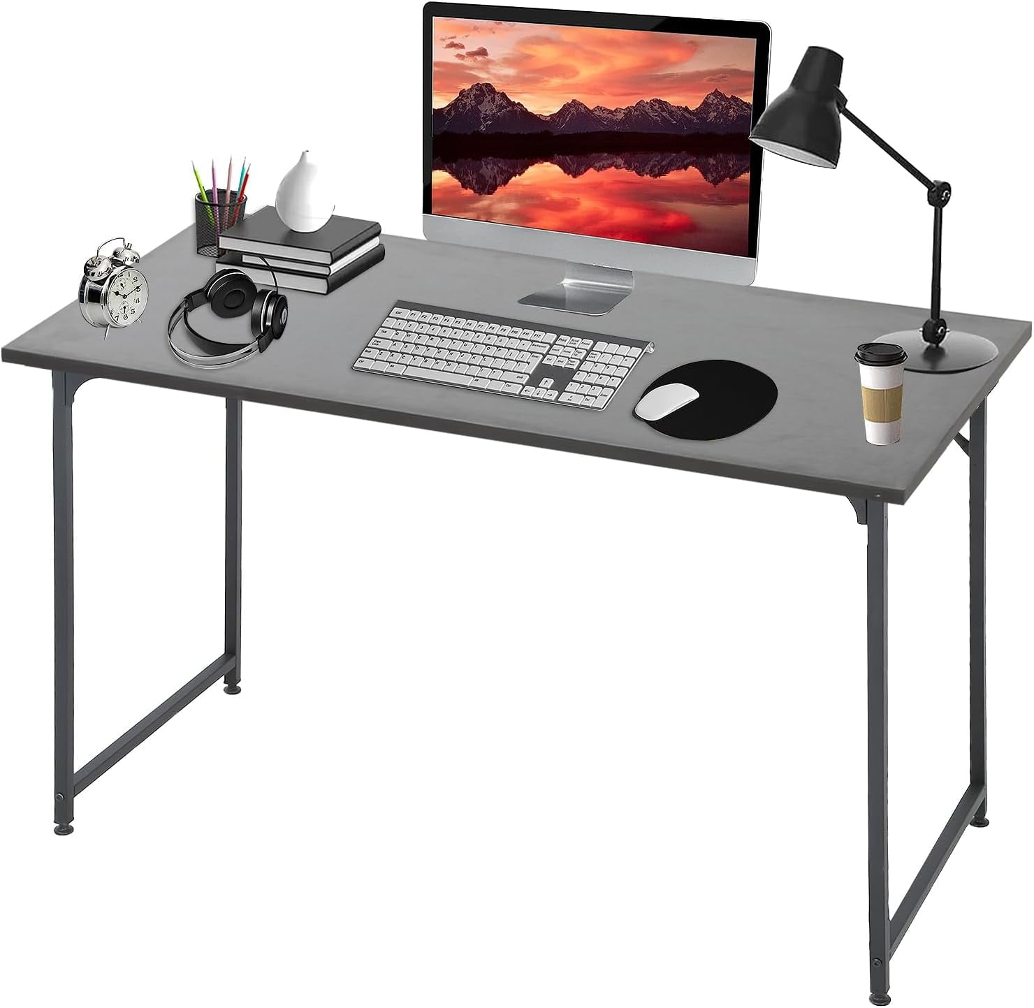 BestOffice 47.2 inches Computer Desk,Modern Simple Style PC Desk with Metal Frame，Nature