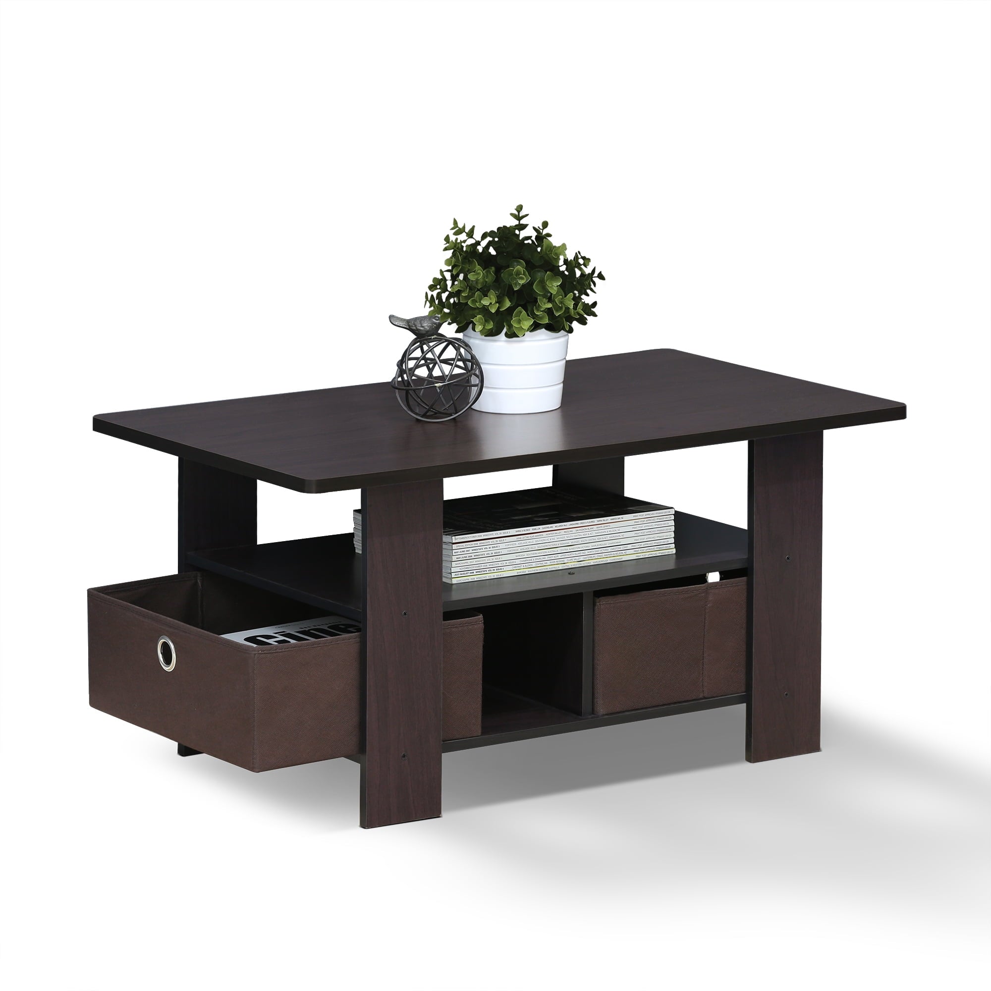 Furinno Andrey Coffee Table with Bin Drawer, Multiple Colors