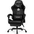 Neo Chair N-Gen Gaming Chair, Ergonomic Video Game Chair with Headrest, Adjustable Footrest, Lumbar Support High Back PU Leather for Adults, Black