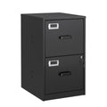 STANI 2 Drawer Filing Cabinet with Lock, Metal Vertical File Storage Cabinets for Home Office, Letter/A4 File Folders Storage, Assembly required (Black)