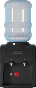 TABU Top Loading Water Cooler Dispenser, Hot & Cold Water, 38'' Countertop Water Cooler Dispenser, Holds 3 or 5 Gallon Bottle,Office Use,Black