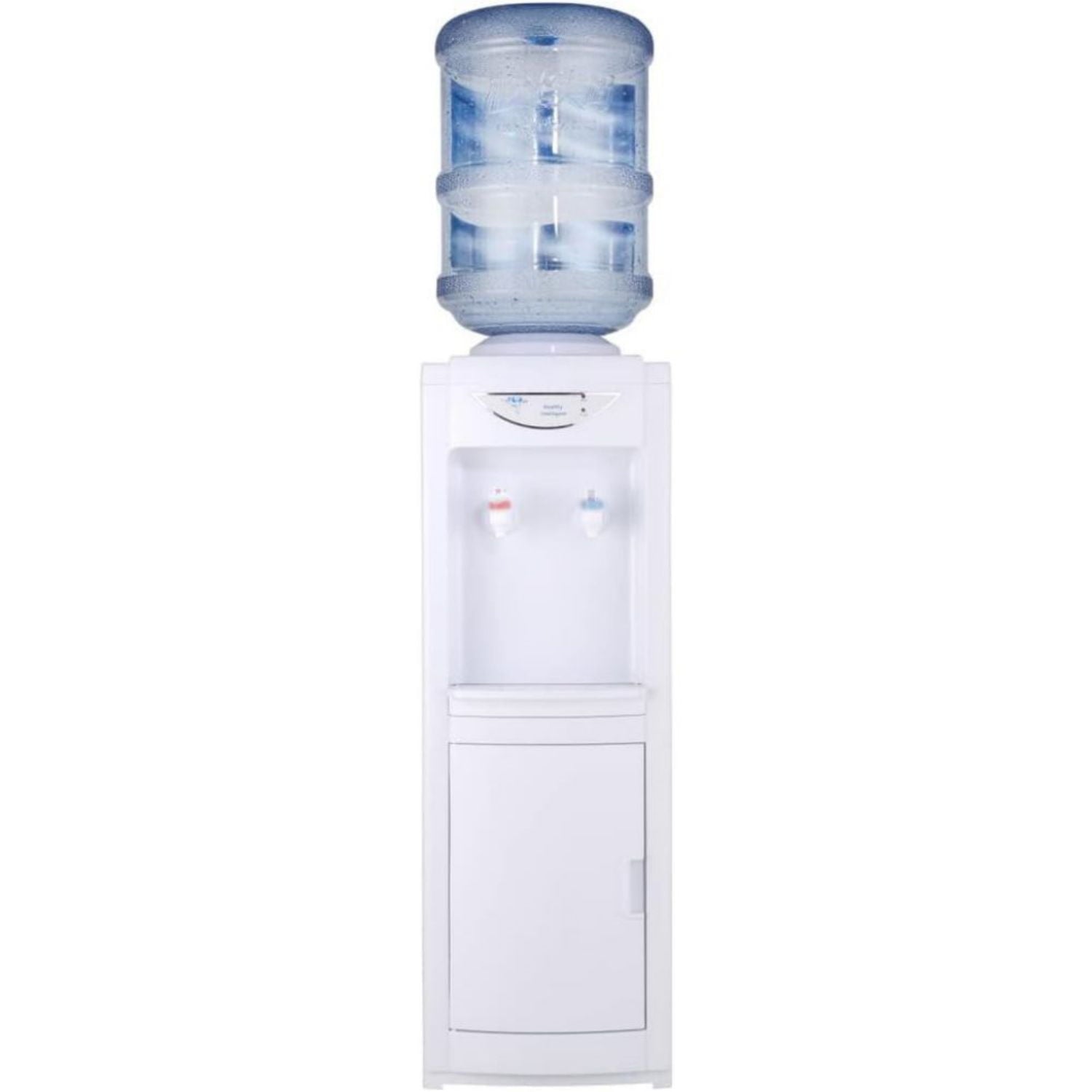 Water Cooler Dispenser, Hot&Cool Top Loading Water Dispenser 5 Gallons Water Coolers with Child Safety Lock Removable Drip Tray & Storage Cabinet(White)