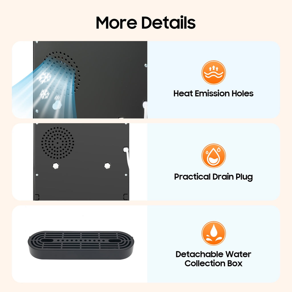 Bottom Loading Water Dispenser with Hot & Cold Water,304 Stainless Steel Inner Liner,5 Gallon Bottle,620W Power  Safe for Home/Office/Commercial (Dark Gray)​