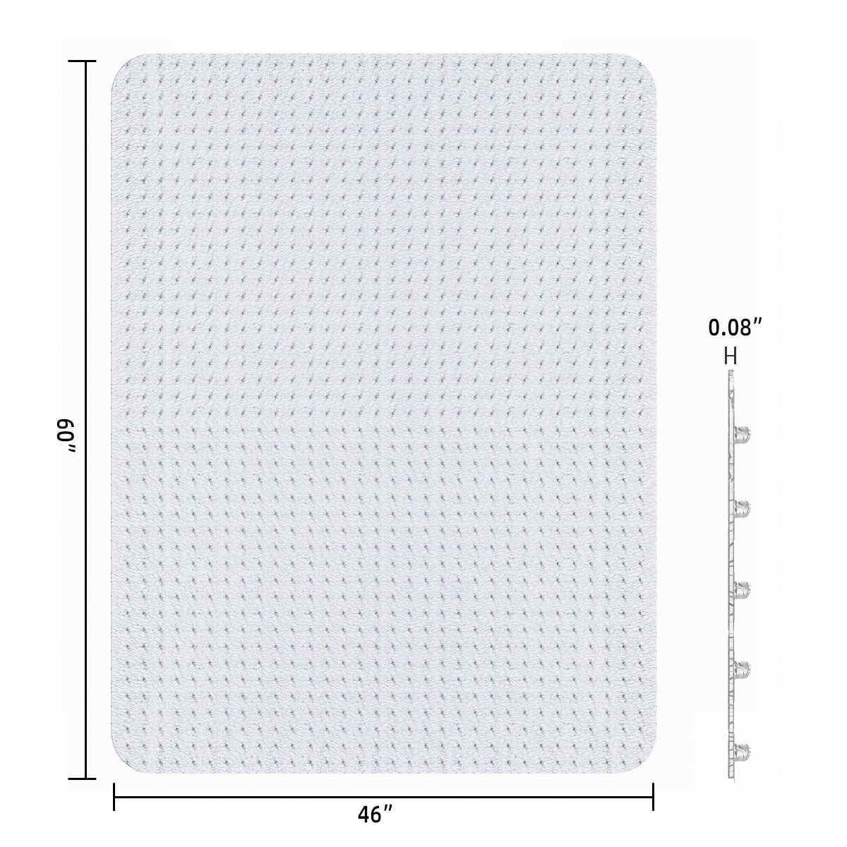 GPED 46" x 60" Office Chair Mat for Low Medium Pile Carpet, Office Carpet Chair Mat,Transparent Non-slip Carpet Protecor Mats with Grippers for Work, Home, Gaming