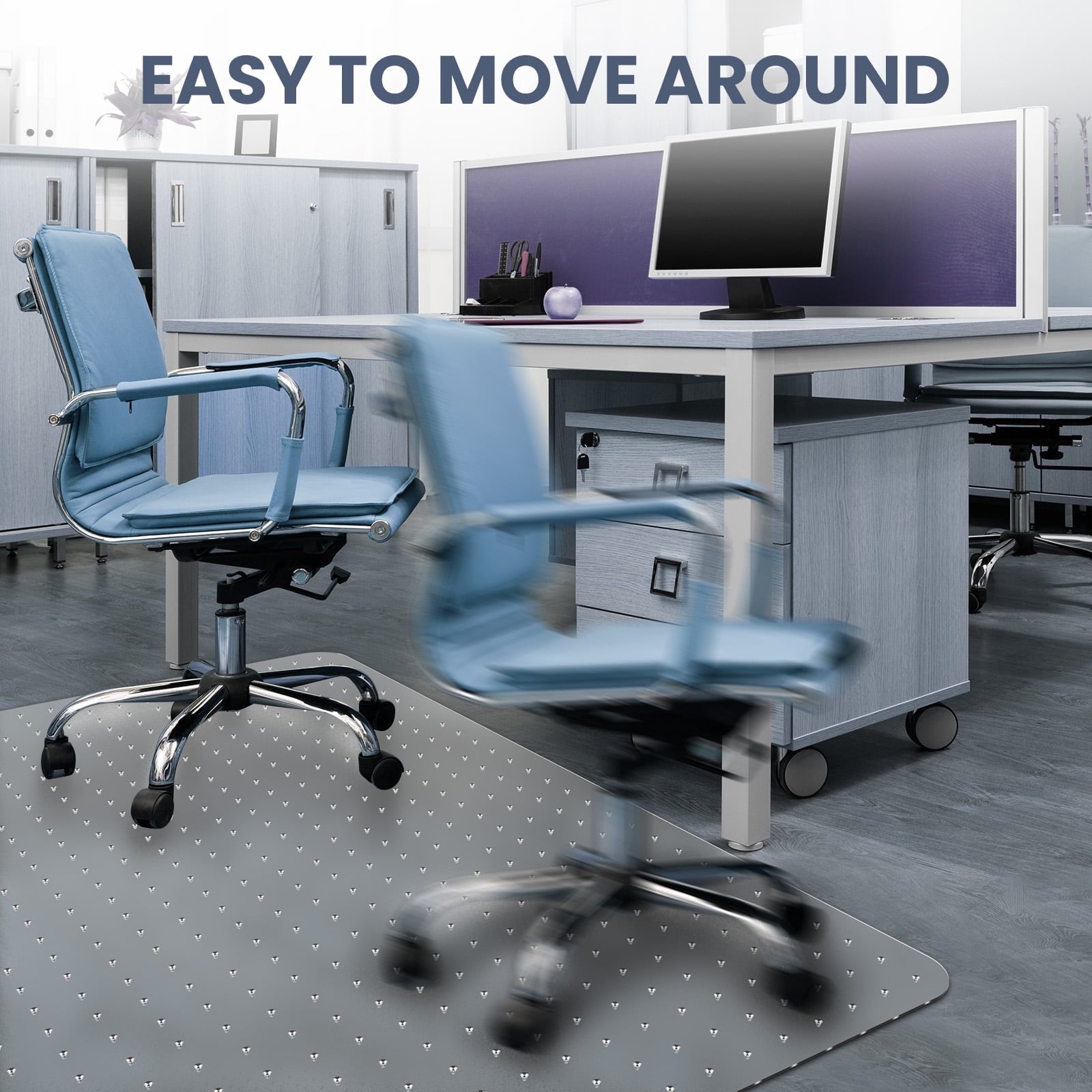 VAVSEA Office Chair Mat for Carpet Floor, Computer Desk Chair Mat for Low Pile Carpet, 36" x 48" Heavy Duty Polycarbonate Clear Floor Mat for Home Office