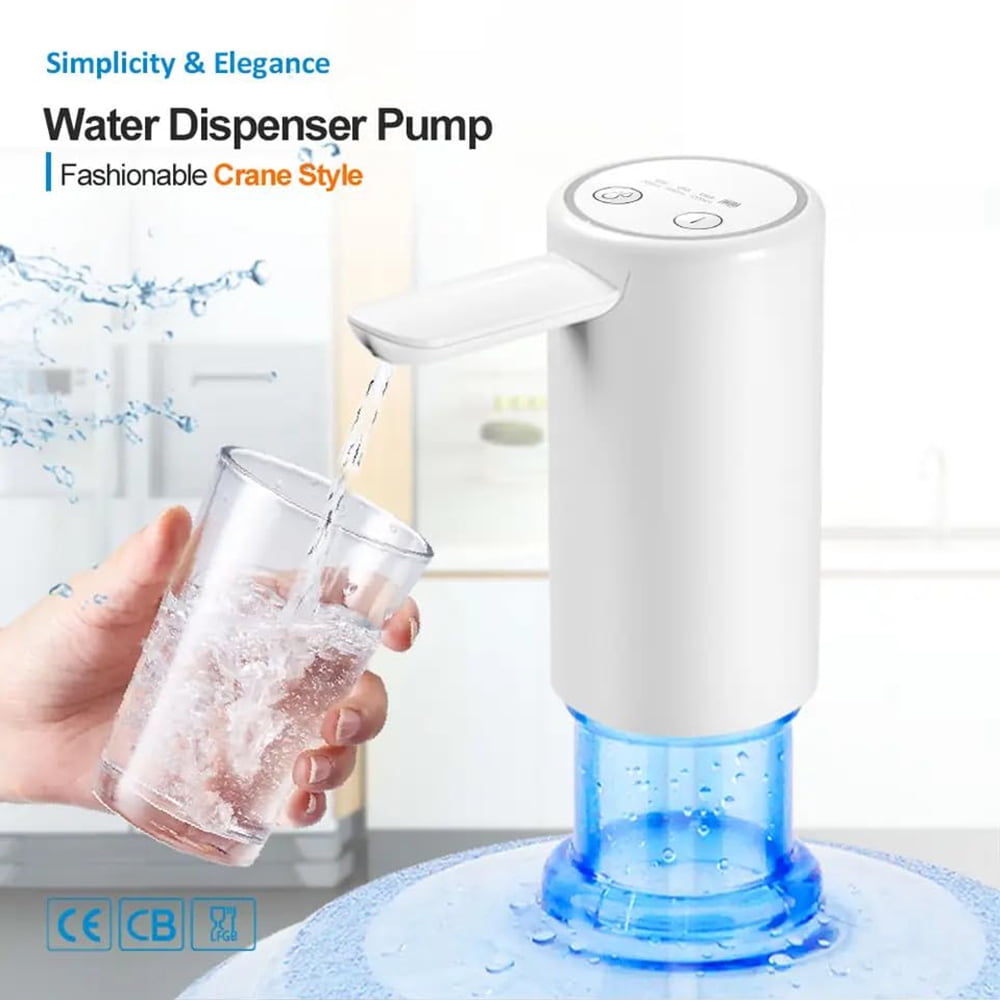 Kifunppy 5 Gallon Water Dispenser Double Pump Rechargeable, Water Dispenser for 5 Gallon Bottle Bottom Loading , Enhance Water Output Portable Automatic Drinking Mini Water Dispenser