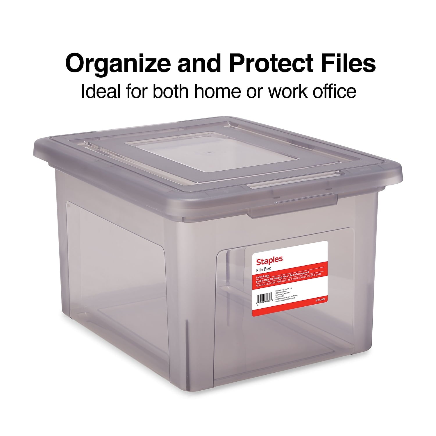 MyOfficeInnovations Hanging File Box Snap Lid Letter/Legal Size Frost Gray MYO24413996