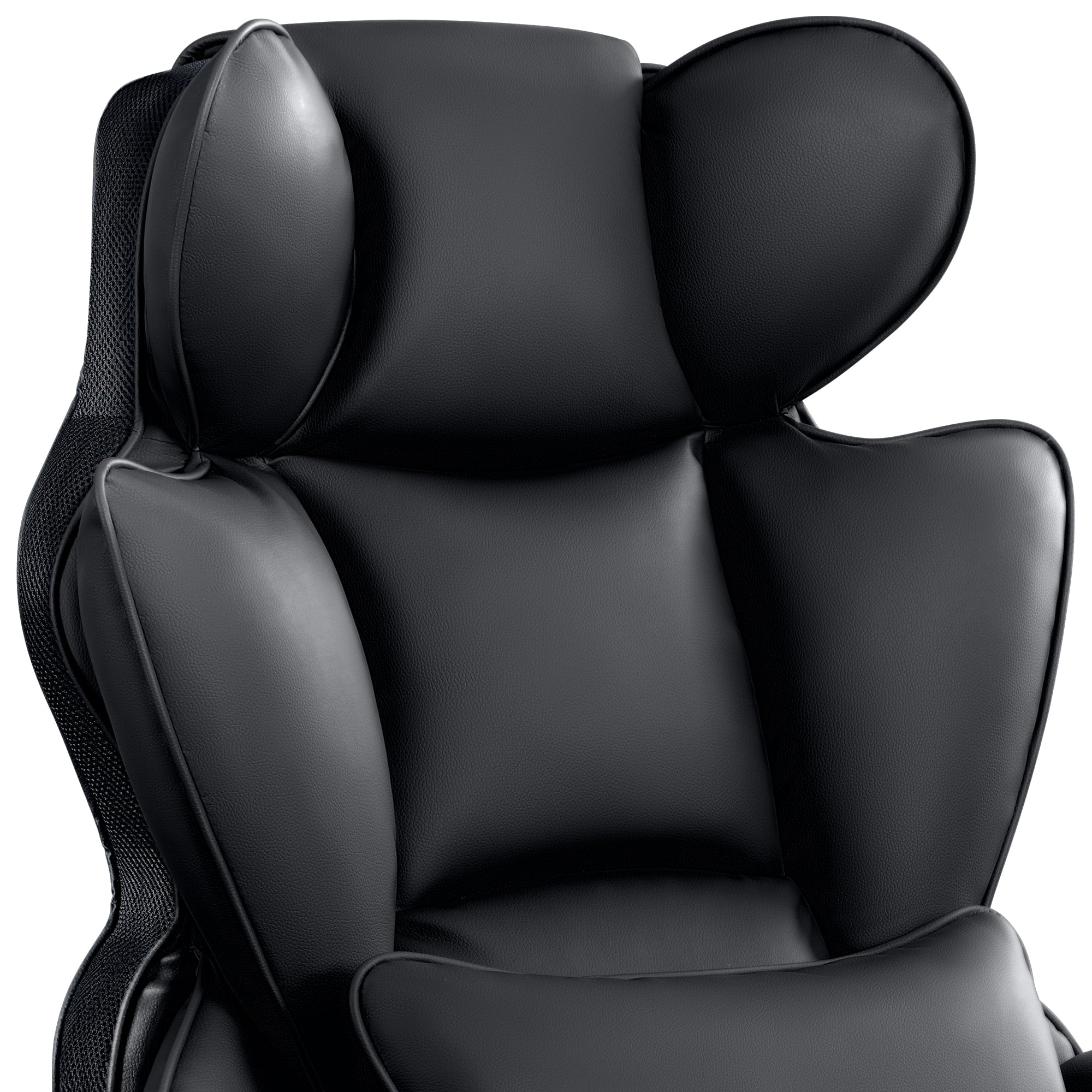 COOLHUT Large Executive PU Leather Office Chair with Adjustable Armrests and Footrest, High Back and Lumbar Support, Ideal for Big and Tall Users, Perfect for Home Office or Computer Desk Use, Black