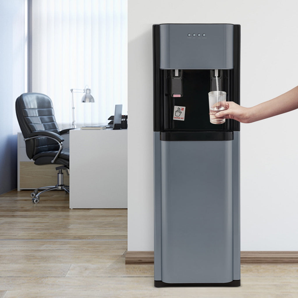 Bottom Loading Water Dispenser with Hot & Cold Water,304 Stainless Steel Inner Liner,5 Gallon Bottle,620W Power  Safe for Home/Office/Commercial (Dark Gray)​
