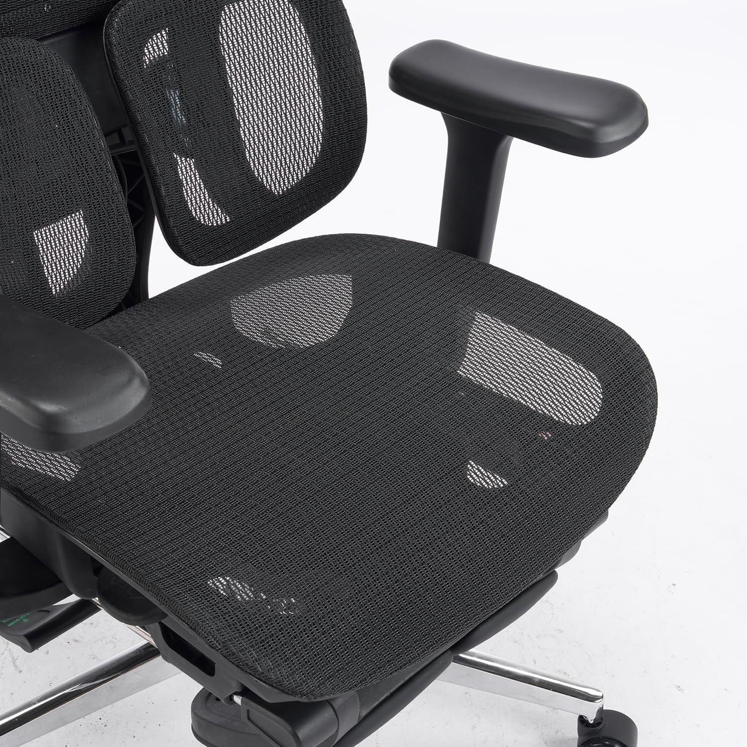 Ergonomic Mesh Office Chair with Armrests, Big and Tall Desk Chair with Lumbar Support, High Back Swivel Computer Chair for Home Office (Black Mesh Dual Support)