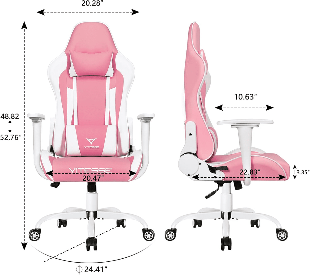 Waleaf Ergonomic Adult Gamer Chair, 330 lb Racing Gaming Office Chair, Gamer Height Adjustable Swivel with Lumbar Support and Headrest