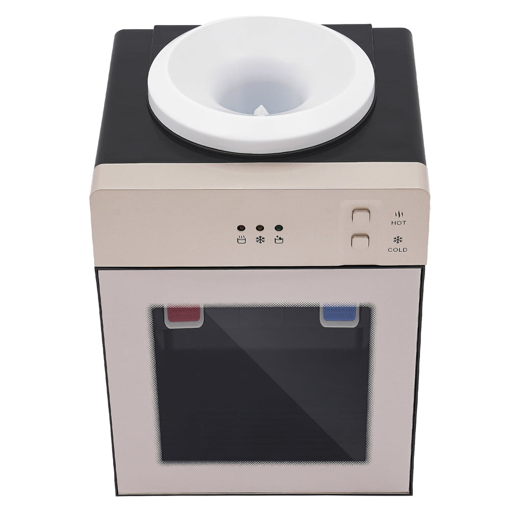 Peakora Countertop Hot and Cold Water Cooler Champagne Gold Desktop Electric Water Dispenser with 500w Heating Power 75w Cooling Power Top Loading Water Dispenser for Both Home and Commercial Places