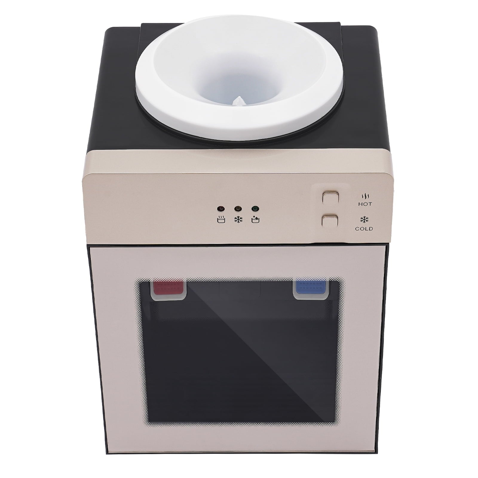 Peakora Countertop Hot and Cold Water Cooler Champagne Gold Desktop Electric Water Dispenser with 500w Heating Power 75w Cooling Power Top Loading Water Dispenser for Both Home and Commercial Places