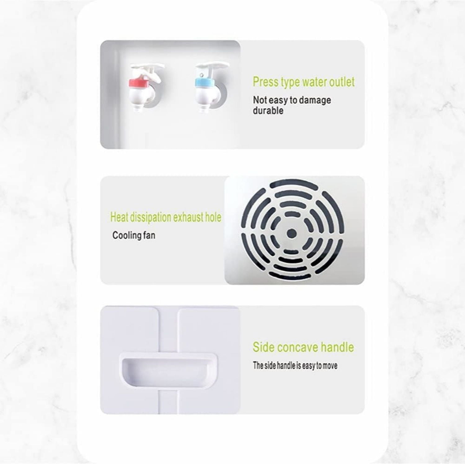 Water Cooler Dispenser, Hot&Cool Top Loading Water Dispenser 5 Gallons Water Coolers with Child Safety Lock Removable Drip Tray & Storage Cabinet(White)