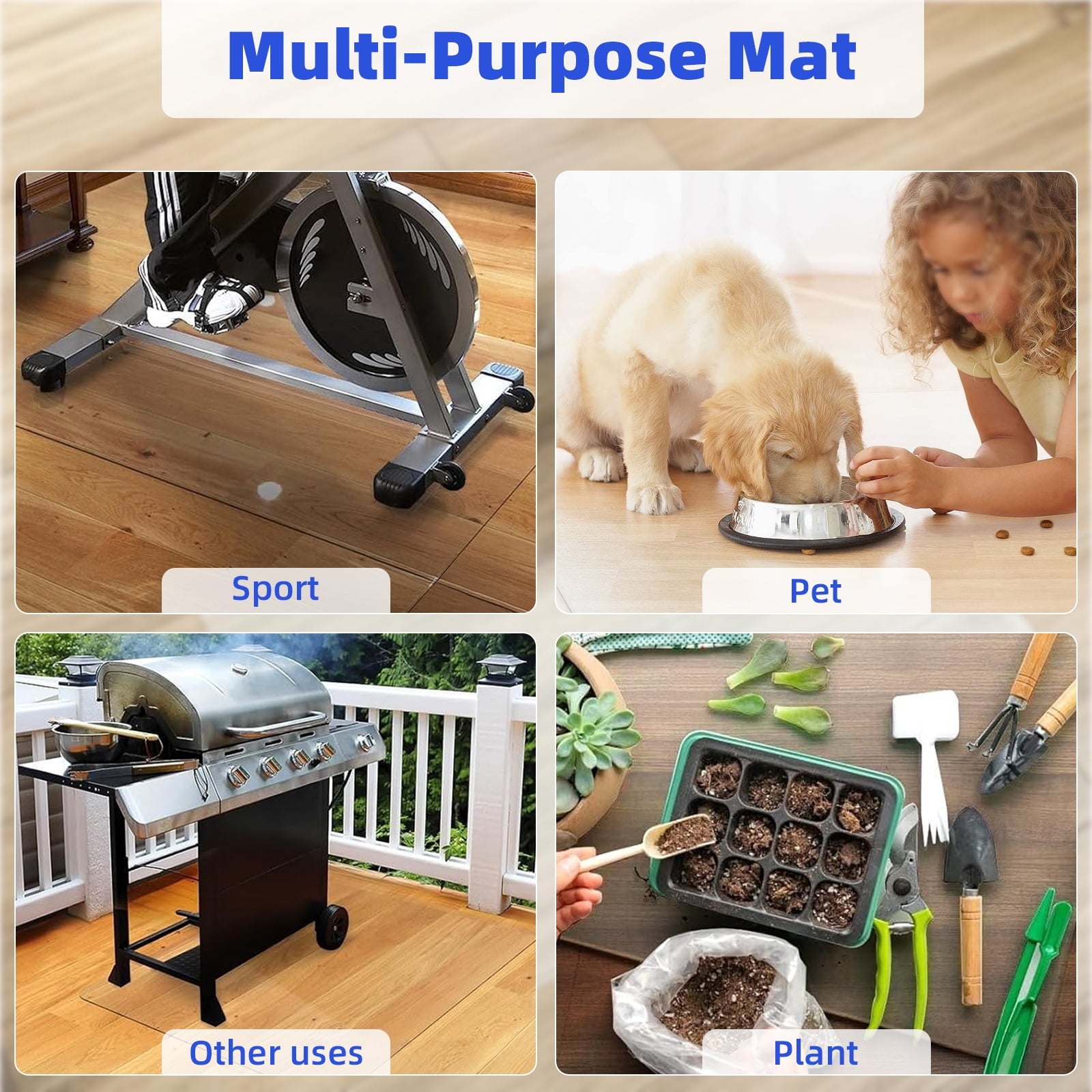 Kailwokk Office Mat,36" x 48" Rectangle Clear Chair Mat for Easy Glide,PVC Floor Mat for Office and Home Hardwood Floor