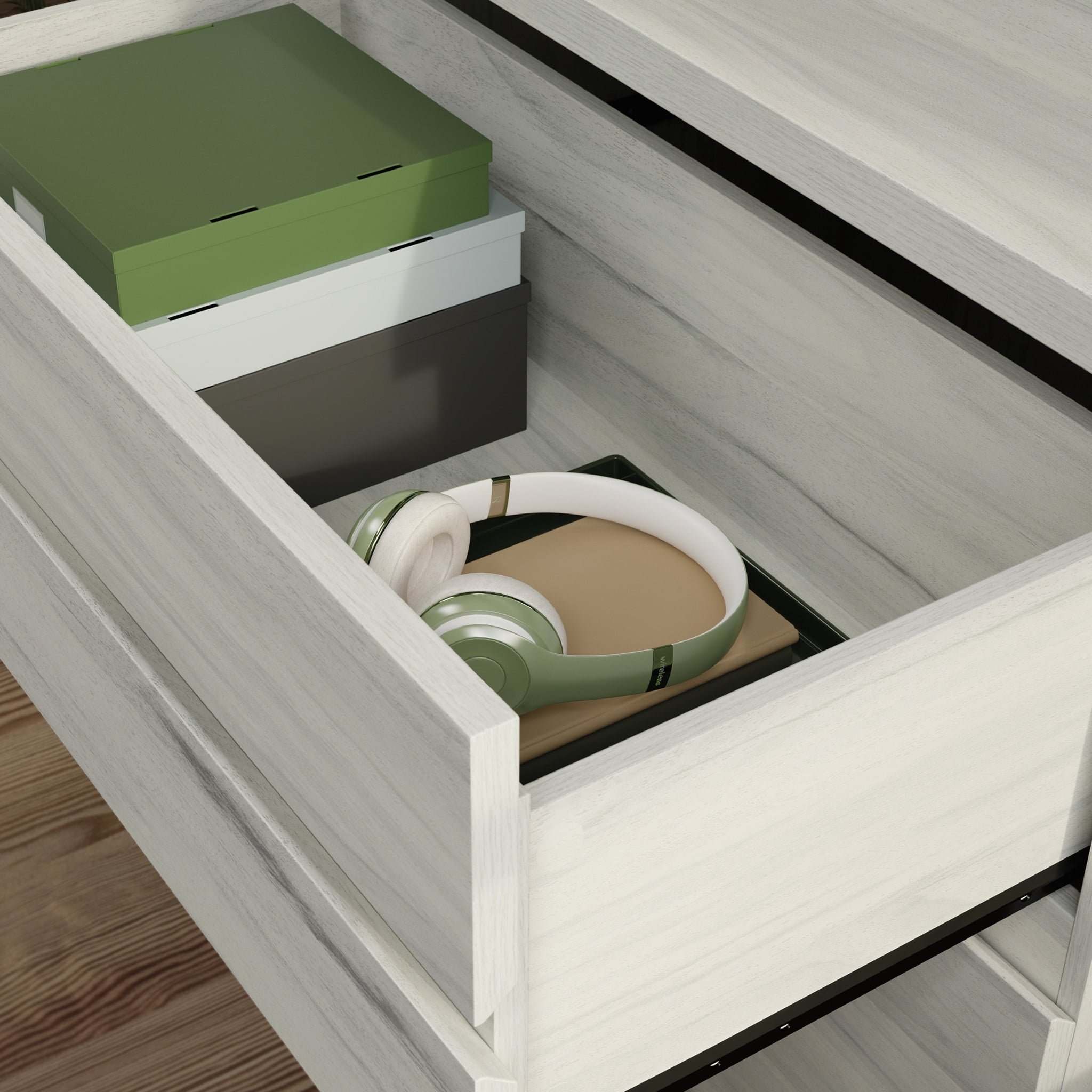 Sauder Porto Palma Engineered Wood Lateral File in Haze Acacia/Natural Finish