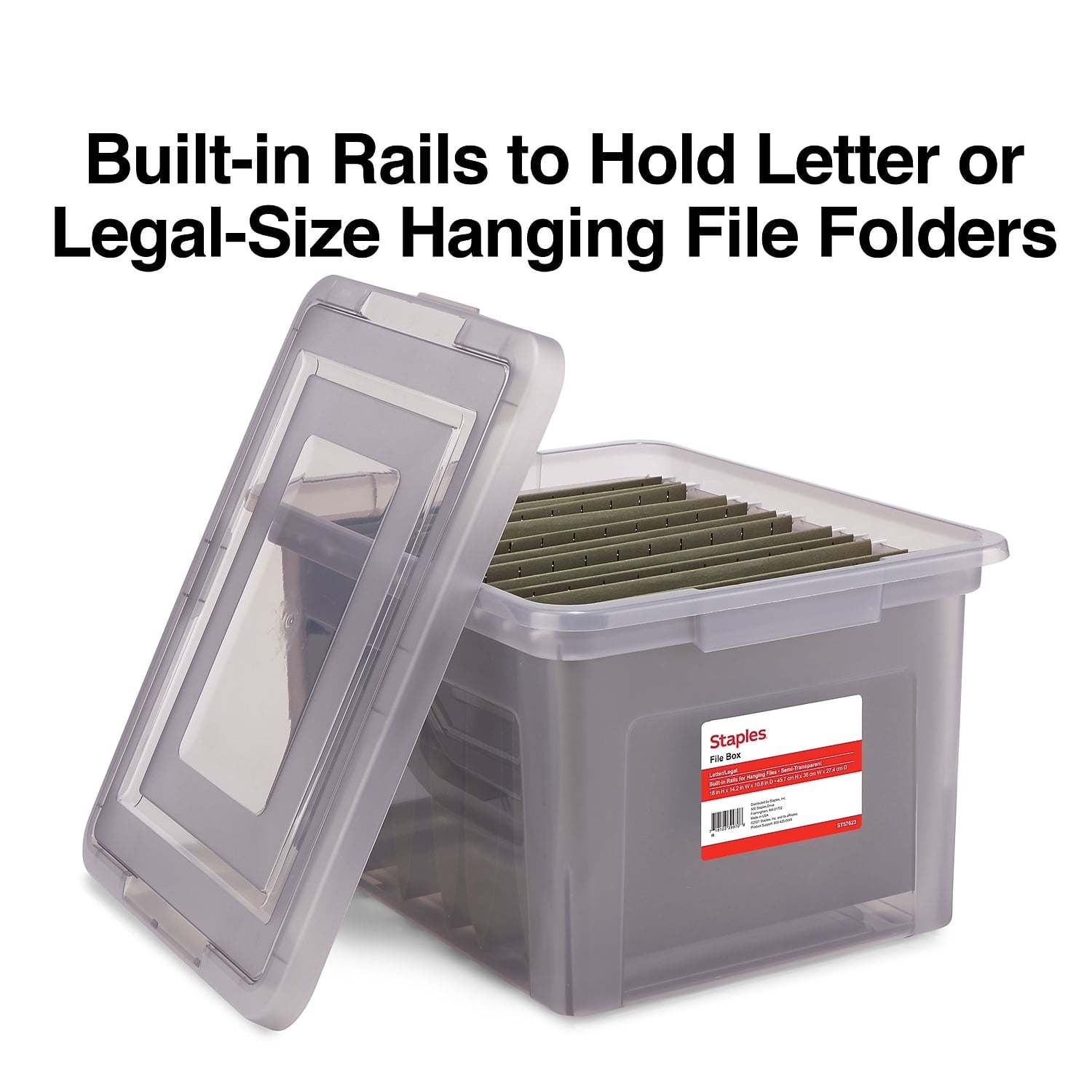 MyOfficeInnovations Hanging File Box Snap Lid Letter/Legal Size Frost Gray MYO24413996